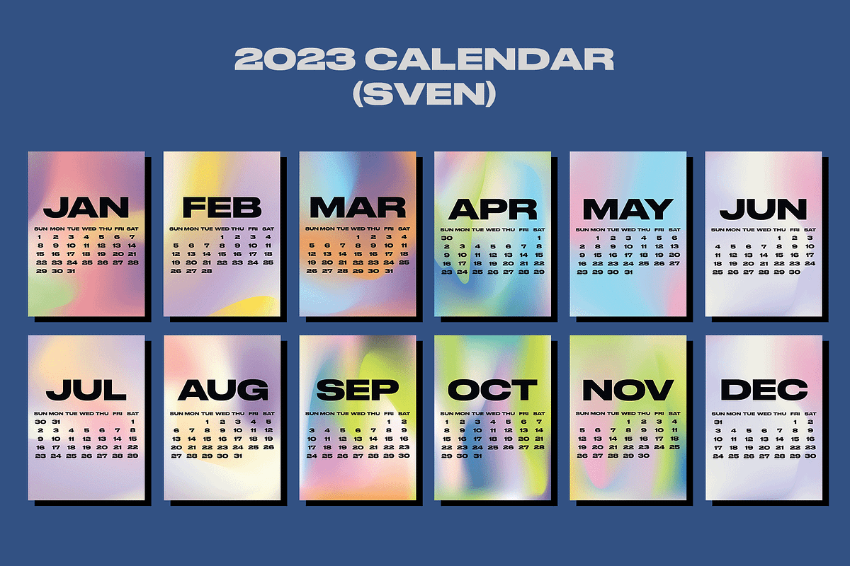 2023 Calendar | SVEN, a Stationery Template by Two Sleepy Heads Studio (Photo 2 of 4)