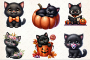 Nursery Halloween Black Cat Clipart, an Illustration by Rose Art (Thumbnail 3 of 7)