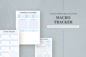 Macro Tracker Printable Planner