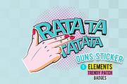 Vector guns sticker comics style, an Object Graphic by WalnutBird (Thumbnail 3 of 3)