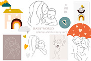 BABY WORLD LINE ART COLLECTION, an Illustration by ArtOLB (Thumbnail 1 of 6)