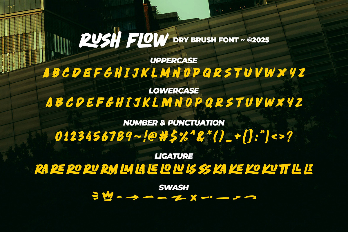 RUSH FLOW - Dry Brush, a Handwritten Font by ErgibiStudio (Photo 10 of 10)