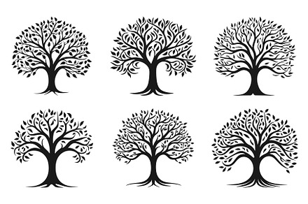 Simple tree silhouettes, a Graphic by LadadikArt