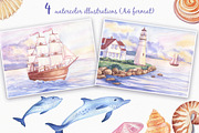 Watercolor Seascapes, an Illustration by Irina Diasli (Thumbnail 2 of 10)