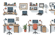 26 Vector Office Workspace Icon, a Background Graphic by adenpinkstore (Thumbnail 7 of 10)