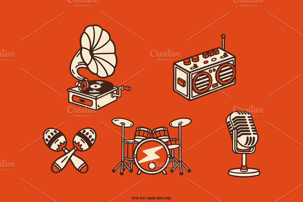 Musical Instrument Illustrations, an Object Graphic by Otto.std (Photo 4 of 7)