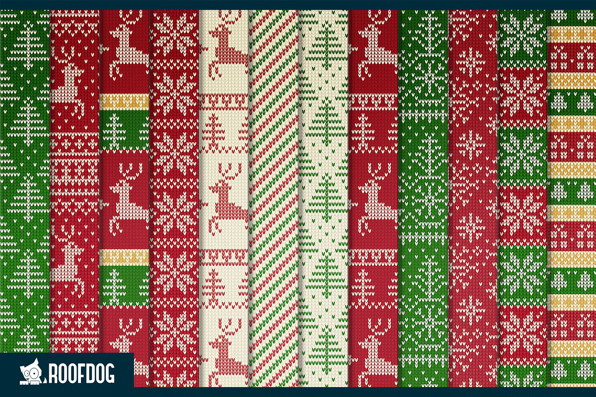 Ugly Christmas sweater pattern, a Pattern Graphic by Roofdog Design