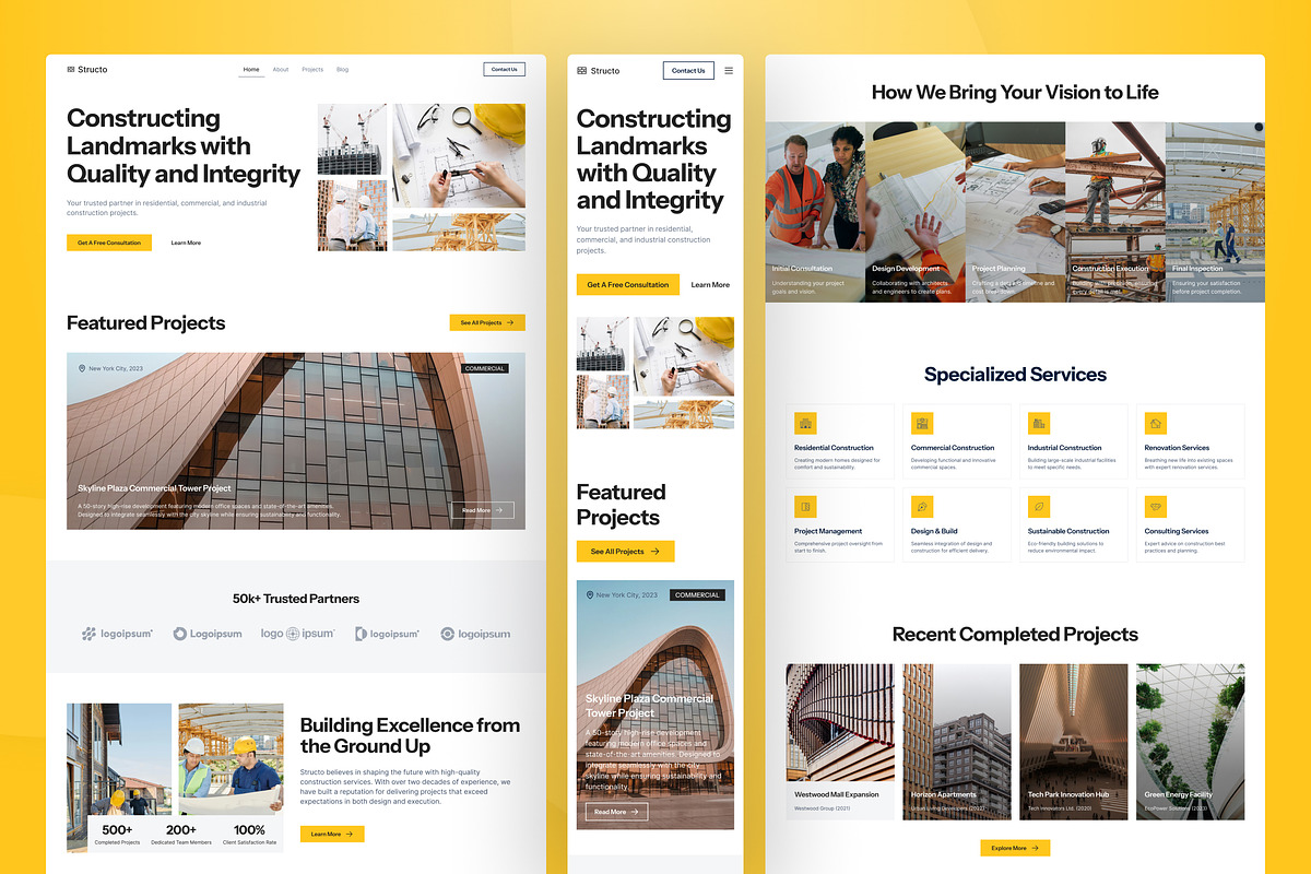 Construction Website Figma Template, an UI Kit Template by peterdraw (Photo 2 of 7)