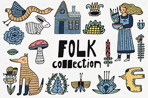 Folk Art Collection,Graphic Farm Set