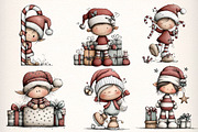 Whimsical Elf Clipart Bundle, an Illustration by Dream Creation (Thumbnail 5 of 6)