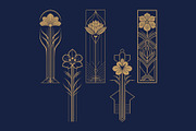 12 Art Deco Vertical Flowers, a Decorative Illustration by Stanislav Kharchevskyi (Thumbnail 3 of 3)