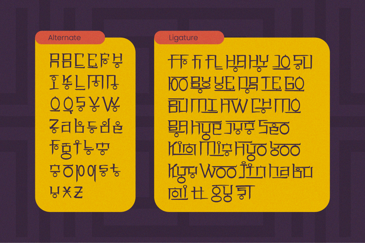 Hyogajo - Modern Korean Display, a Symbol Font by Pandeka Studio (Photo 8 of 9)