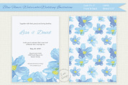 Blue Flower Watercolor Invitation, an Invitation Template by Love Design (Thumbnail 1 of 7)
