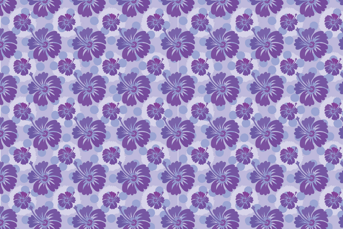 Hibiscus flower and patterns, an Illustration by natsa (Photo 5 of 6)