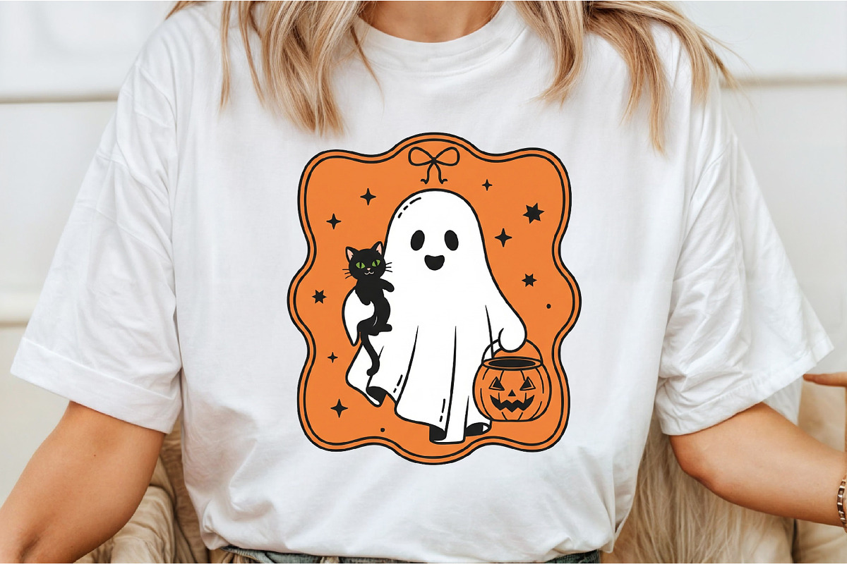 Halloween Ghost Cat Hand-Drawn Frame, an Illustration by Libby Wishes (Photo 5 of 6)