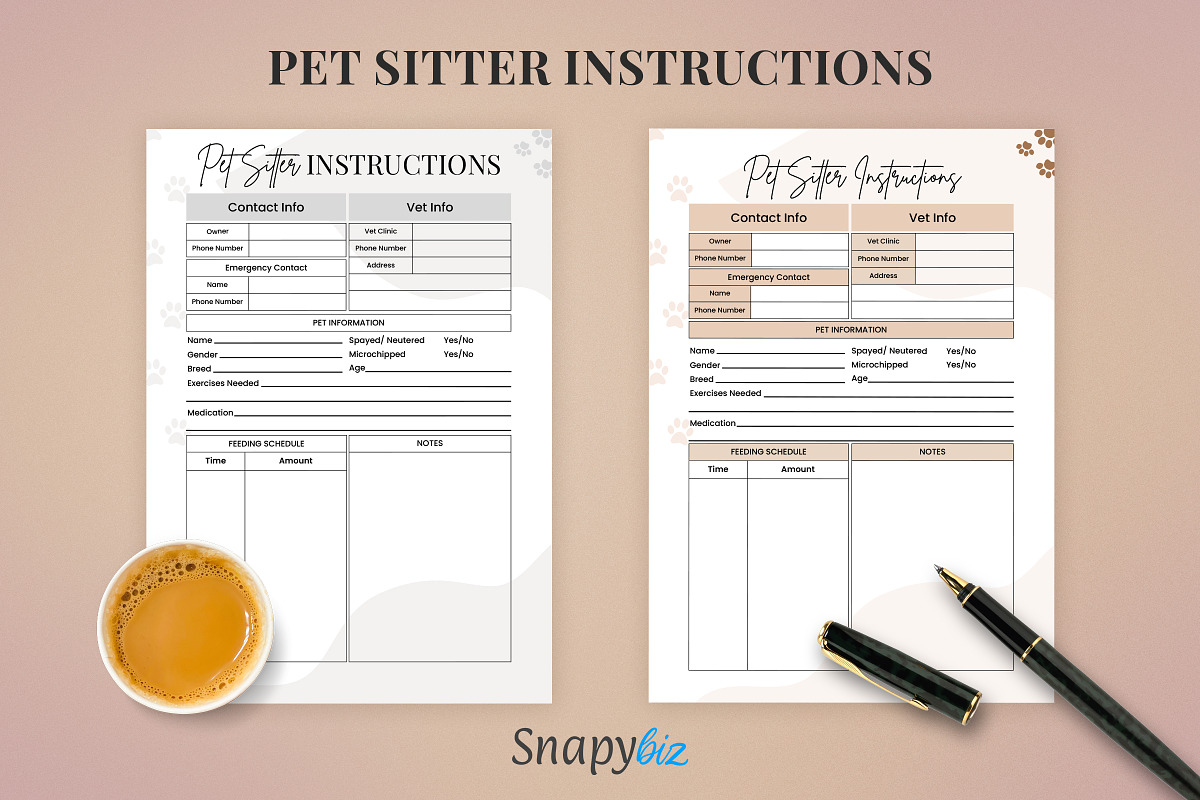 Editable Pet Sitter Instructions, a Templates & Theme by Snapybiz (Photo 8 of 10)