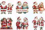 Mr & Mrs Santa Claus Christmas PNG, an Illustration by CraftArtStudio (Thumbnail 3 of 6)