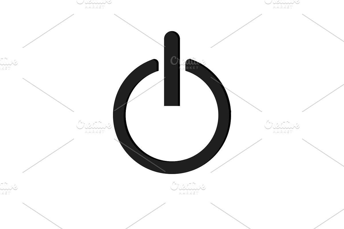 Vector illustration of power button, an Outline Icon by RODINA (Photo 1 of 3)