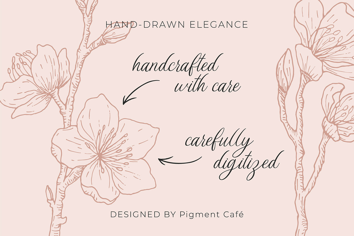 Cherry Blossoms Floral Art, a Decorative Illustration by Pigment Café (Photo 5 of 6)