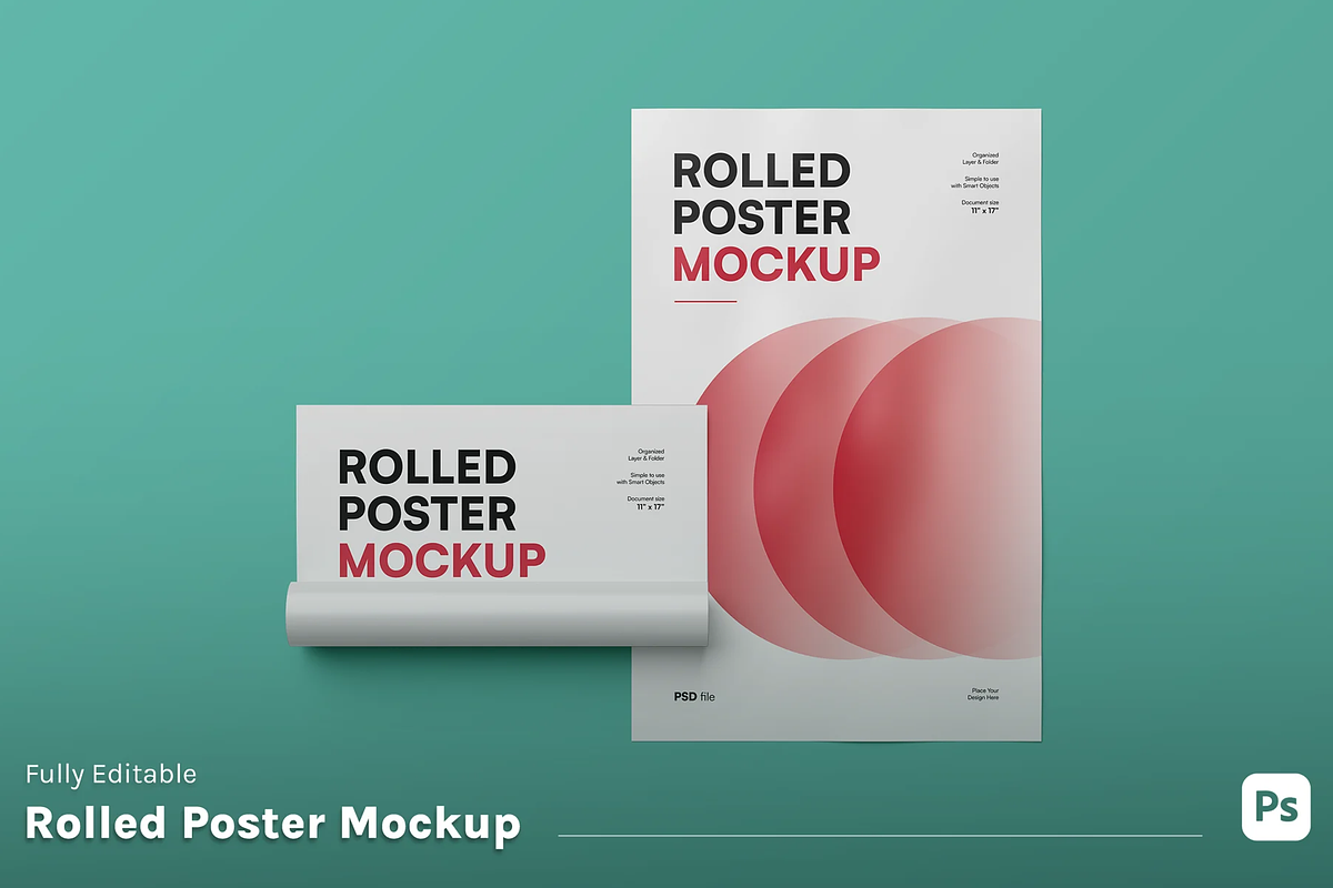Framed Wall Poster Mockup, an Advertising Mockup by graphicsauce (Photo 1 of 4)