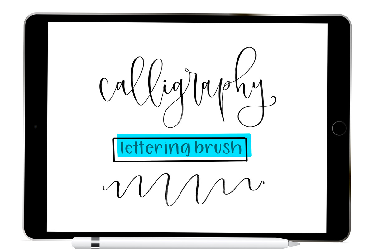 Calligraphy Procreate Brush, a Brush Add-On by Blue Strawberry Studio (Photo 1 of 6)