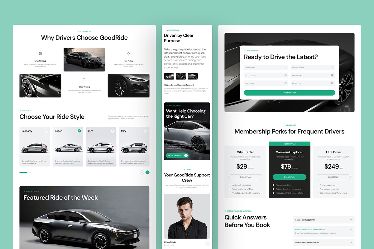 Car Rental Website UI Figma Template, an UI Kit Template by peterdraw (Photo 3 of 7)