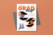 Orange Graduation Party Invitation, a Card Template by graphicook (Thumbnail 3 of 3)