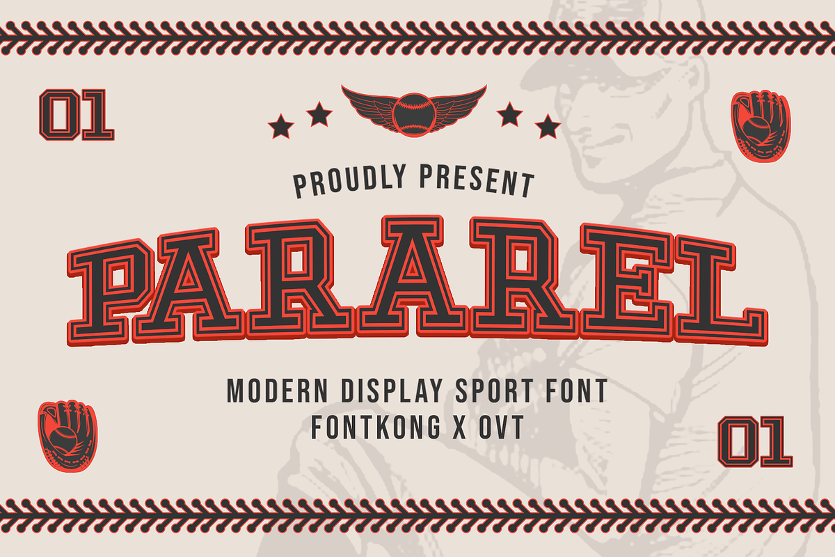 Pararel - Modern Display Sport Font, a Serif Font by overlaytemplates (Photo 1 of 5)