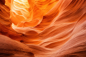Canyon walls lit by waves, a Photo by Beautiful things