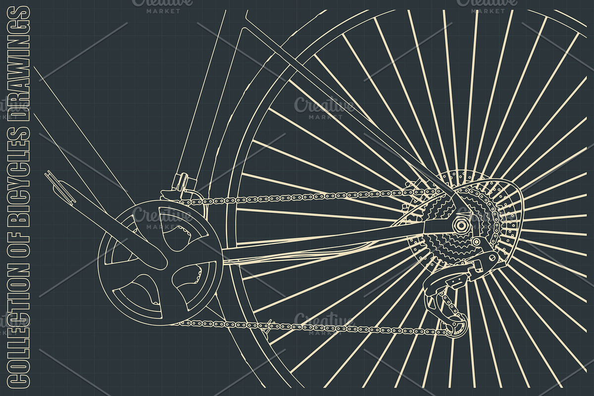 Bicycles drawings Set, an Illustration by Blacklight (Photo 7 of 8)