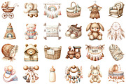 Watercolor Boho Nursery Clipart, an Illustration by Sublimation Artist (Thumbnail 2 of 6)