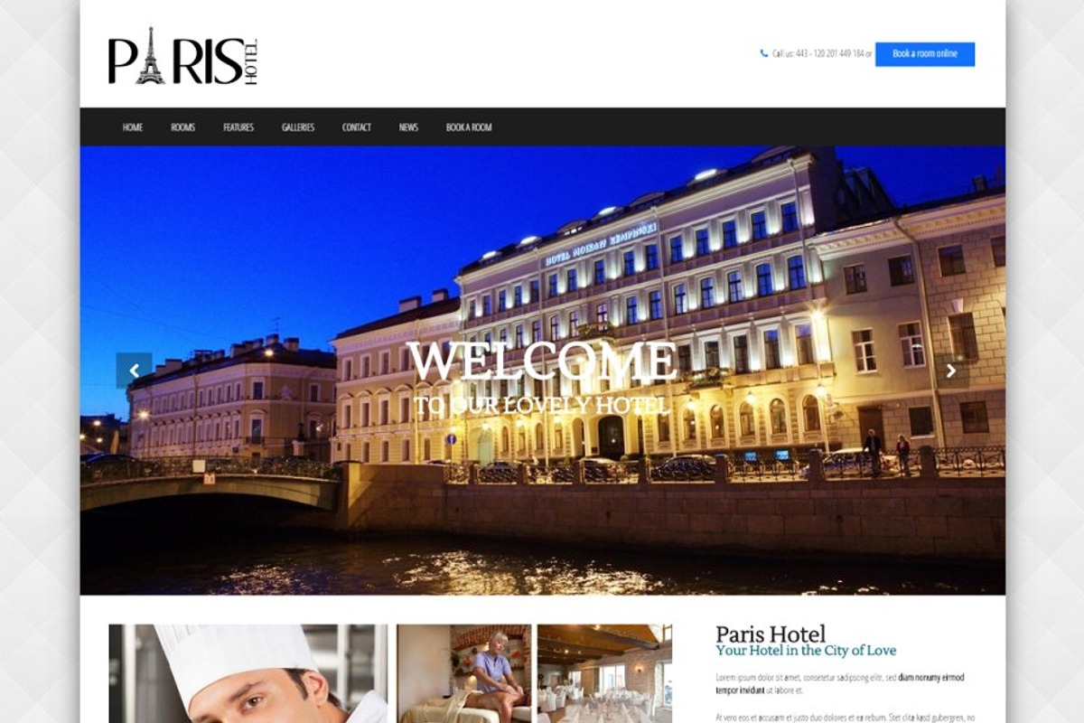 Paris - Hotel WordPress Theme, a WordPress Template by 7Theme (Photo 2 of 2)