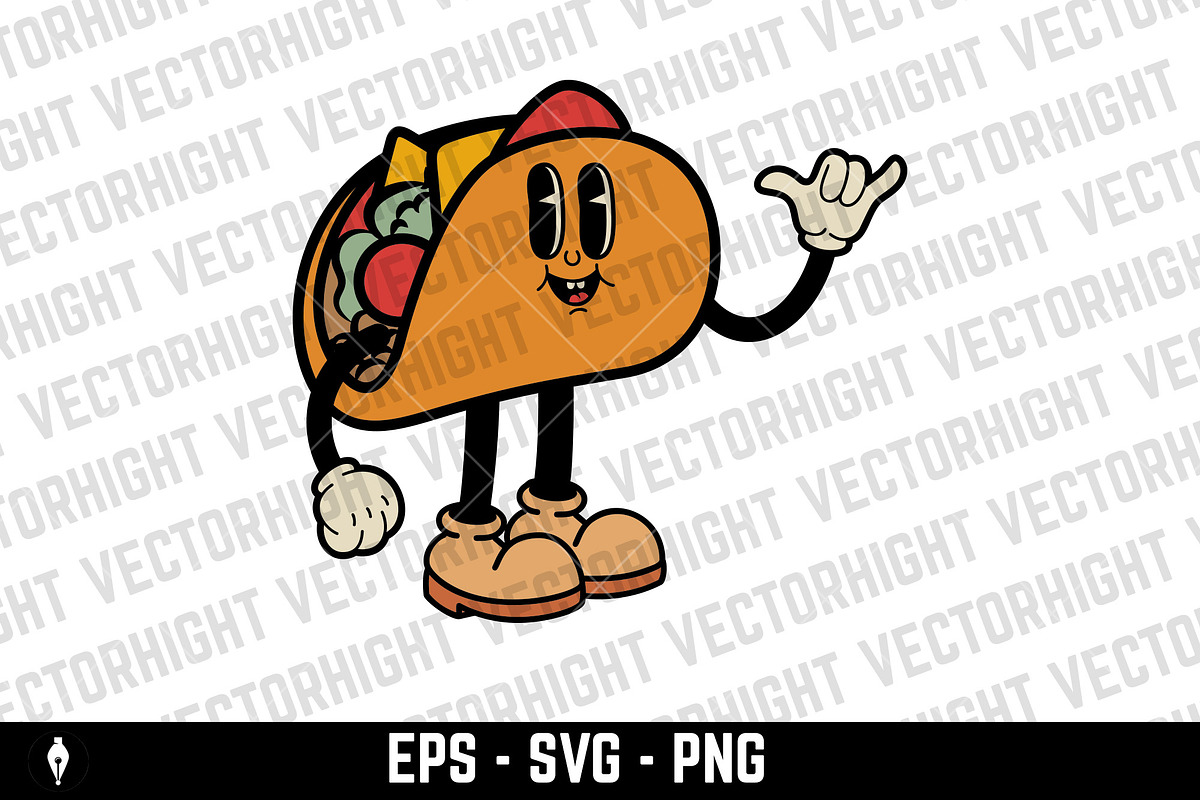 Cartoon character. Retro character, a Food Illustration by Vectorhight
