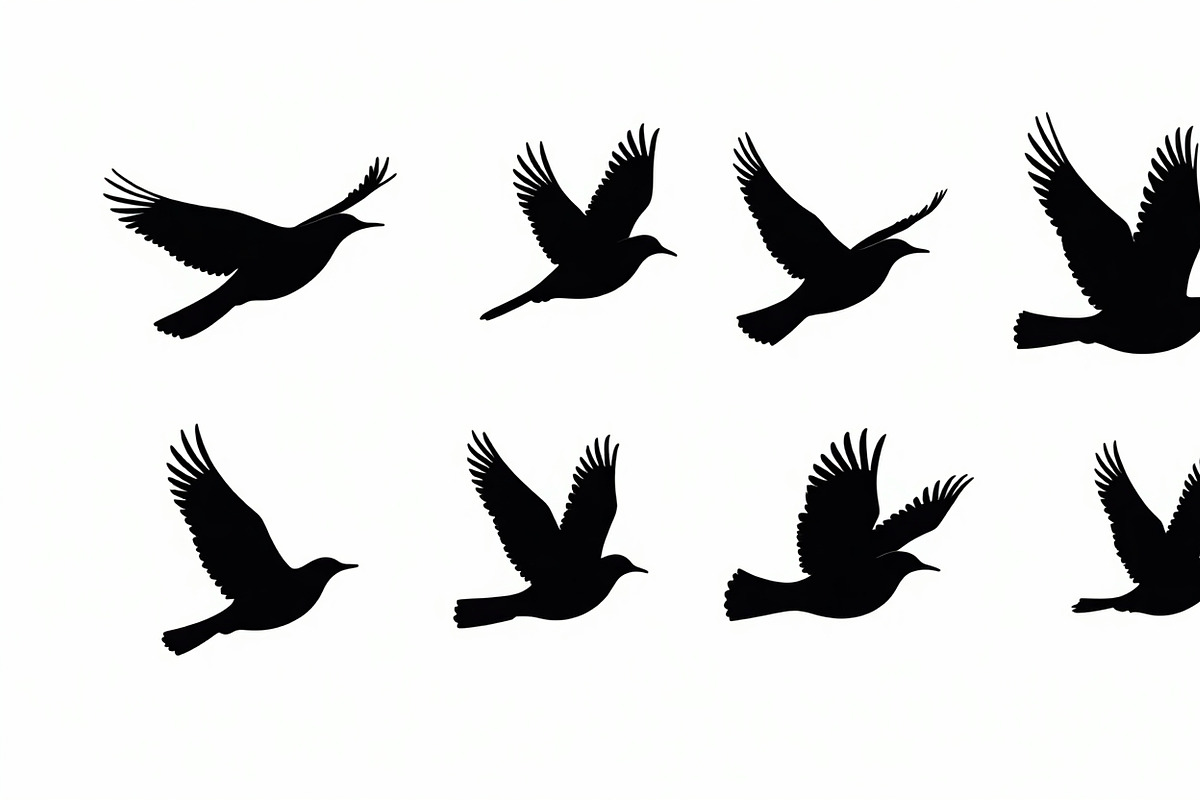 Flying Bird Silhouette Bundle, an Illustration by Creativeshirt (Photo 4 of 10)