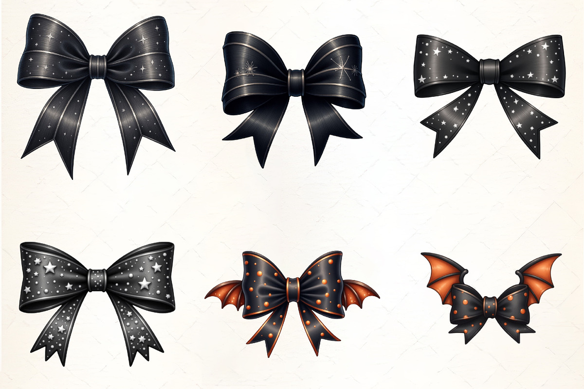 Halloween Coquette Bows Clipart, an Illustration by CrexoraLab (Photo 3 of 5)