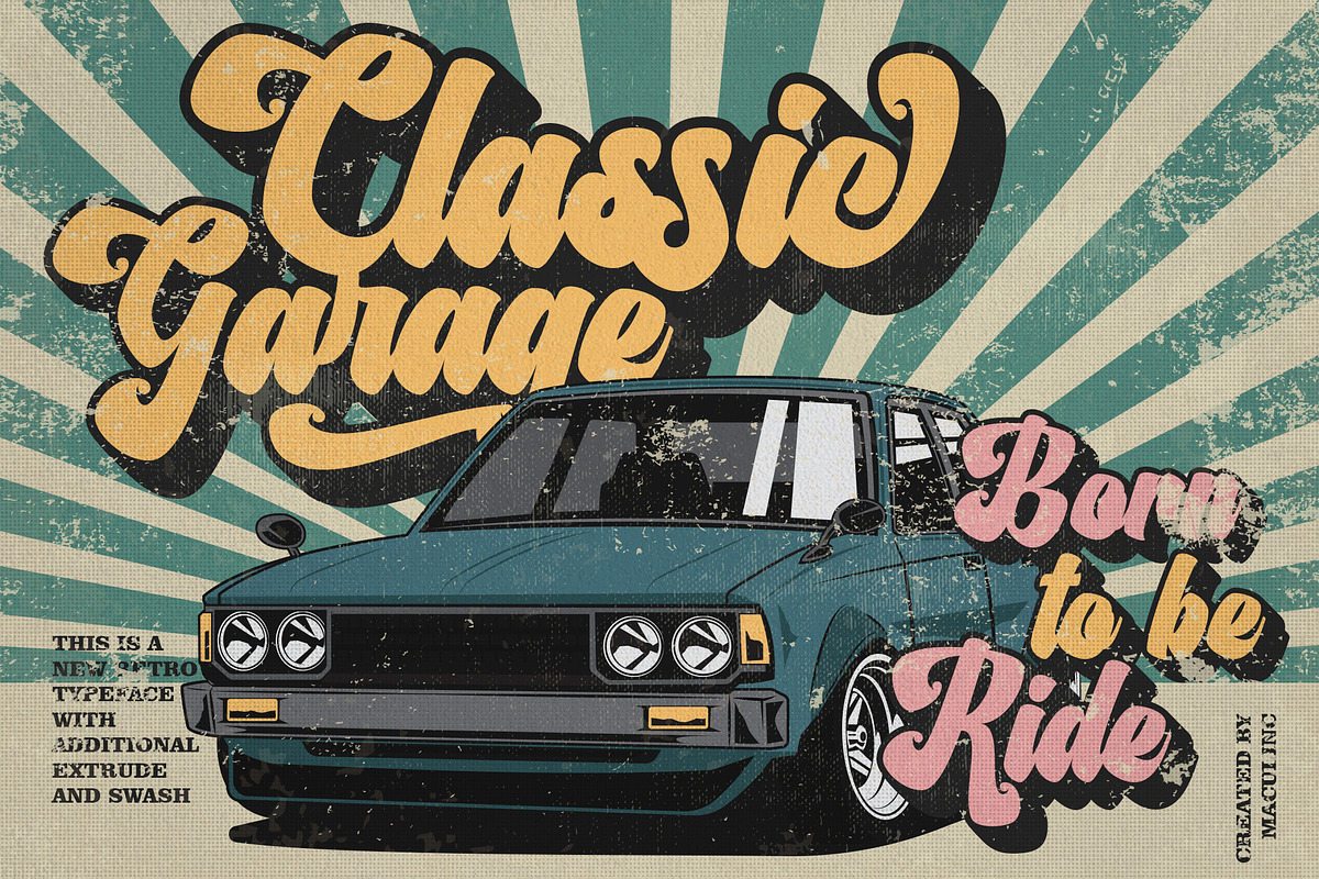 Middle Thread - Retro Font, a Script Font by Maculinc Type (Photo 3 of 11)