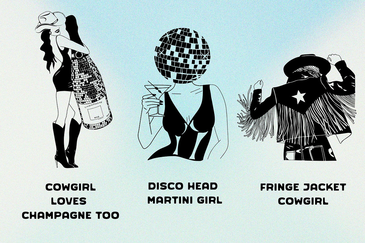 Disco Cowgirl Illustrations, an Illustration by Honey Island Studio (Photo 4 of 7)