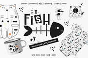Nursery Art Big fish. Cats set, an Animal Illustration by Nursery Art (Thumbnail 1 of 8)