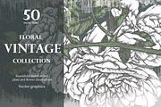 Floral vintage collection, a Texture Illustration by Mandarinkas art (Thumbnail 1 of 9)
