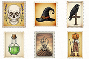 Vintage Halloween Postage Stamp PNG, an Illustration by OK Design (Thumbnail 4 of 5)