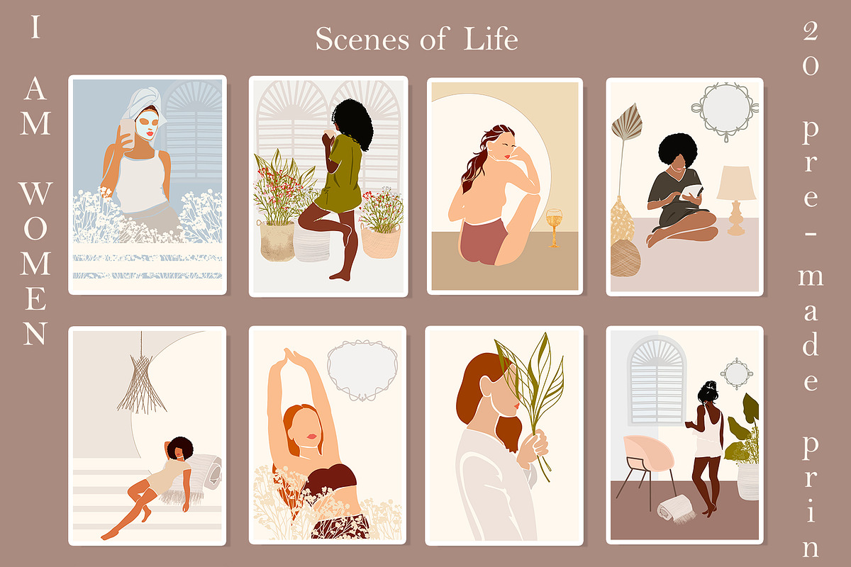 WOMEN SCENE OF LIFE BUNDLE, a Decorative Illustration by ArtOLB (Photo 3 of 10)