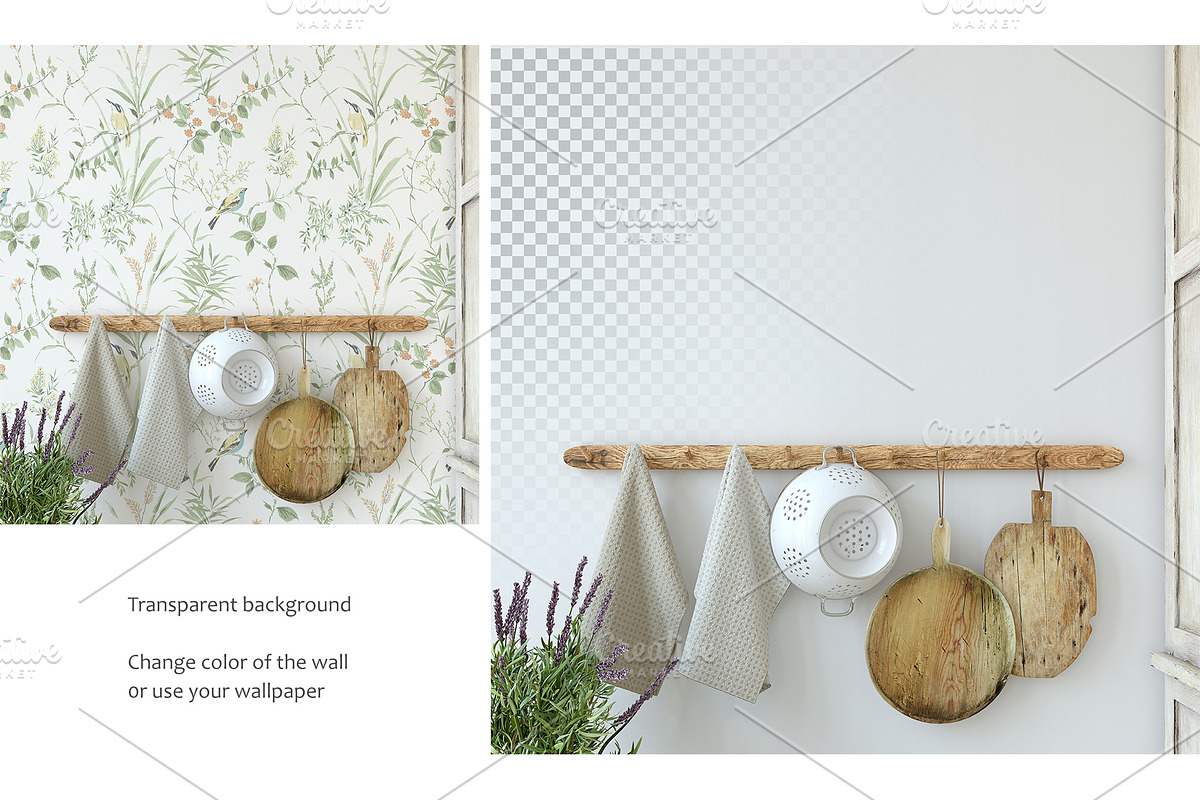 COUNTRY KITCHEN Wall&Frame Mockups, a Print Template by MyHomeMockups (Photo 2 of 7)