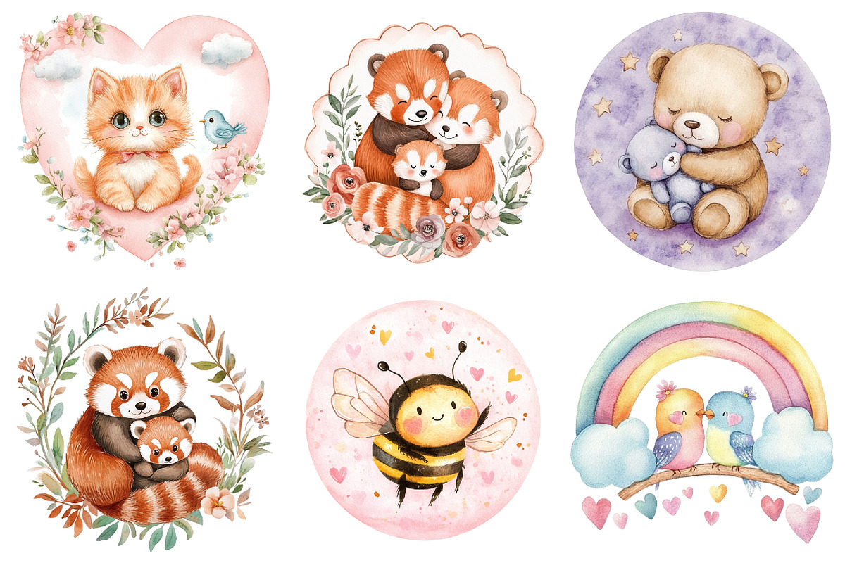 Kawaii Animals Label Clipart Bundle, a Seasonal Illustration by CitraGraphics (Photo 2 of 3)