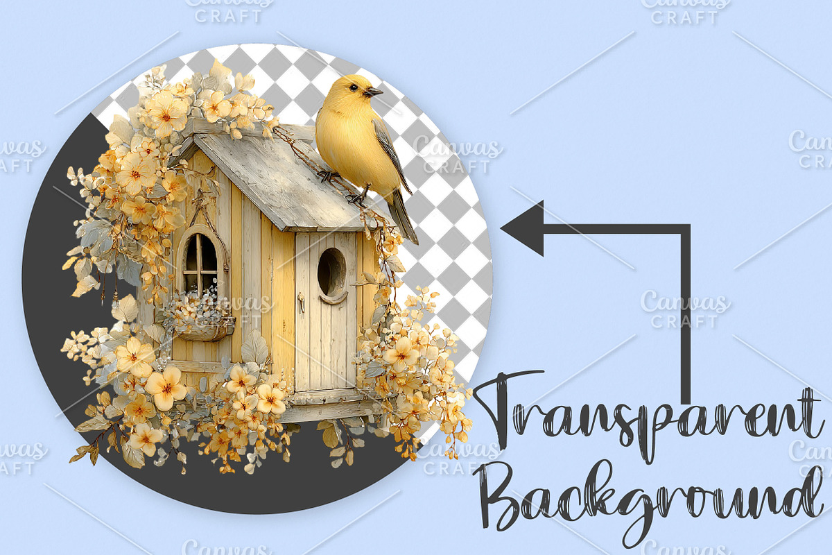 Whimsical Yellow Spring Clipart PNG, an Illustration by Canvas Craft (Photo 2 of 7)