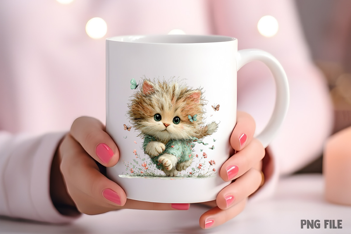 Whimsical Spring Cats Clipart, an Illustration by Craft Nest (Photo 8 of 11)