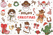 Howdy Groovy Christmas Clipart, a Seasonal Illustration by ponponartwork (Thumbnail 1 of 6)