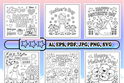 Happy Mothers Day Coloring Book, a Seasonal Illustration by Design Zone (Thumbnail 3 of 5)