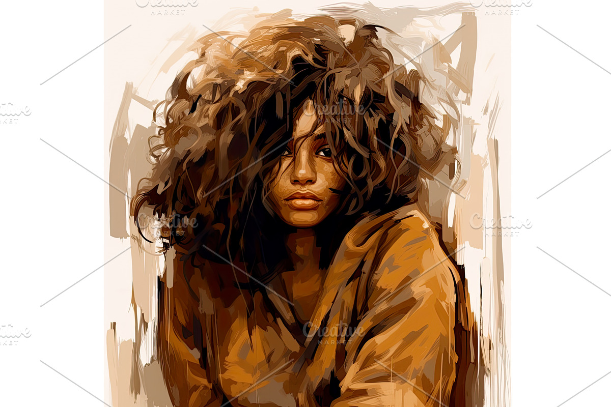Portrait of an African woman with, an Illustration by Lermont51