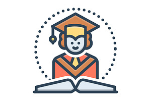 Graduation graduate color icon, a Duotone Icon by Creative priyanka