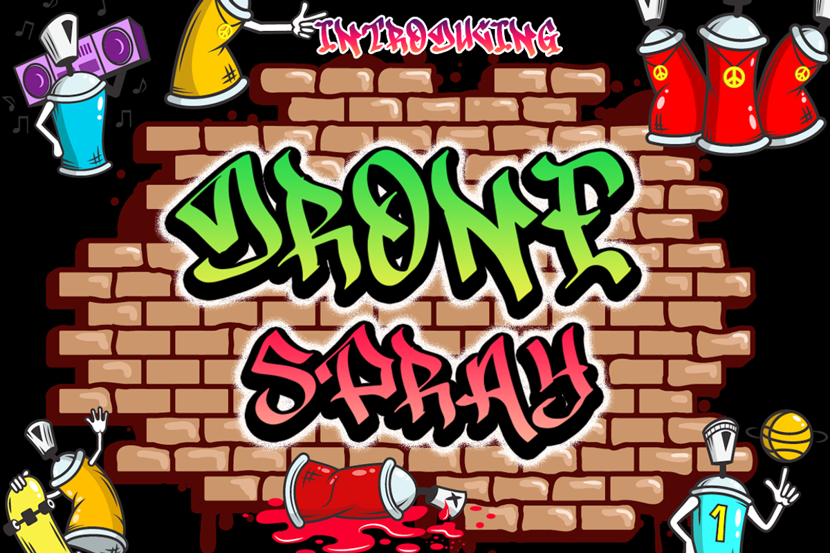 Drone Spray a Funky Graffiti Style, a Blackletter Font by Haksen (Photo 1 of 8)